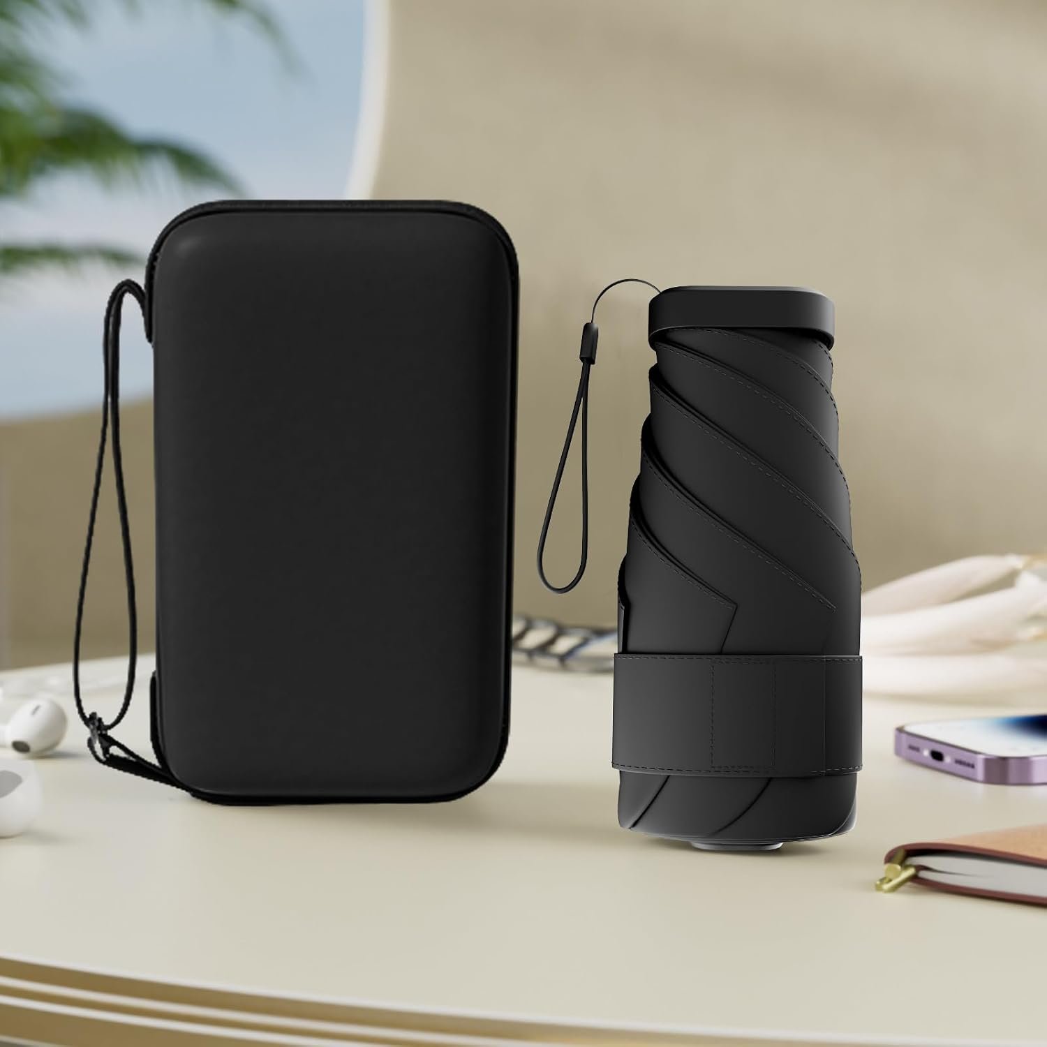 61U3uFUKL._AC_SL1500_.jpg Ultra Compact Travel Umbrella with Durable Canopy and Comfortable Handle - Image 1